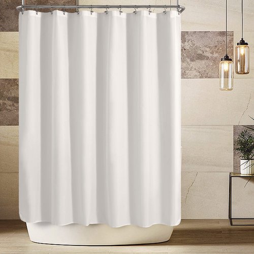 ALYVIA SPRING Extra Wide Fabric Shower Curtain Liner Waterproof - 108" x 72", Soft & Lightweight Wide Shower Curtain with Magnets, Machine Washable - 108x72, White