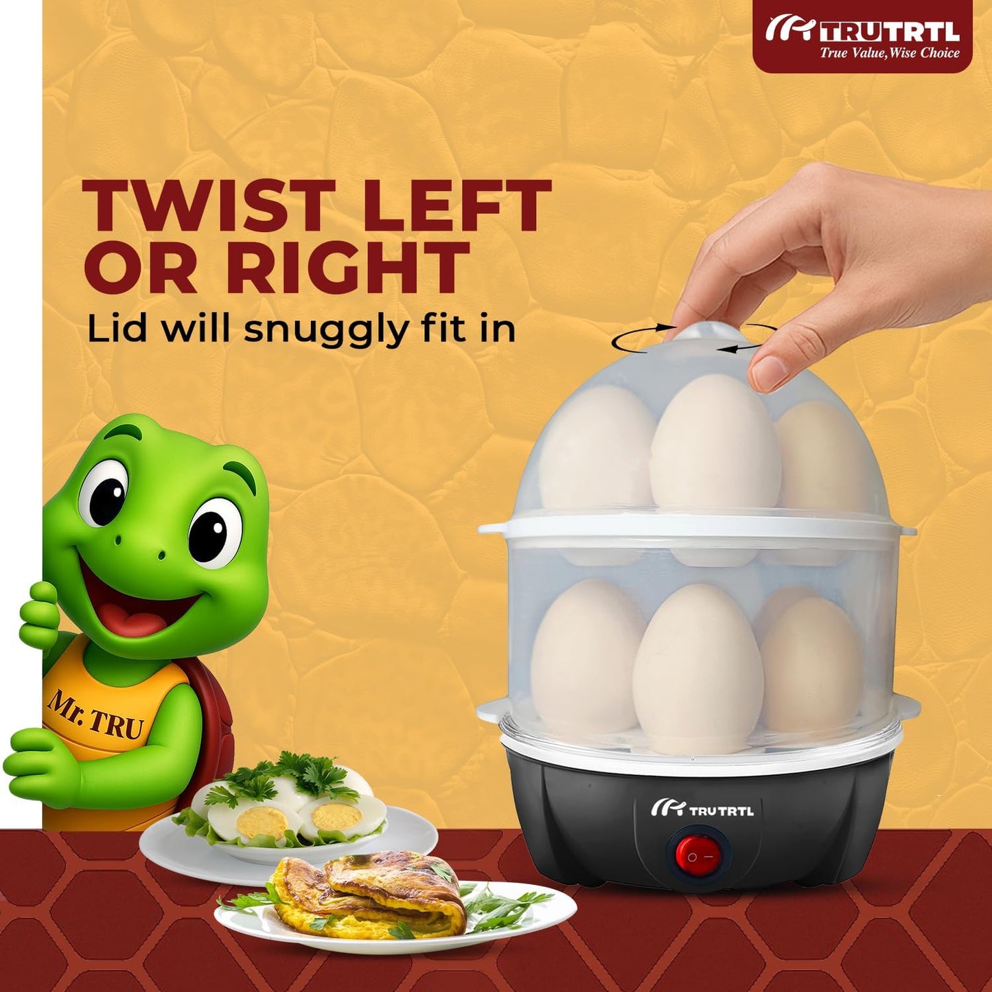 Royal Black 4-in-1 Electric Egg Cooker - Boils 14 Eggs, Poaches, Steams Vegetables & More
