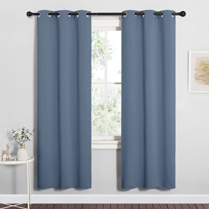 NICETOWN Blackout Curtains for Bedroom, Home Decoration Thermal Insulated Noise Reducing Curtains & Drapes for Boys Room, Privacy Panels (Stone Blue, 34" Wide by 72" Long)