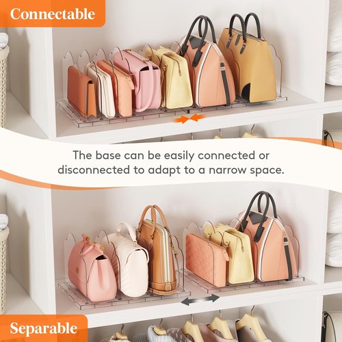 Lifewit Purse Organizer - Clear Handbag Storage Solution | Adjustable Clutch Holder, 2 Pack (35 x 24 cm)