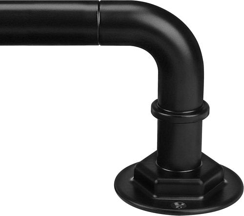 Byondeth Curtain Rods - Adjustable Blackout Wrap Around | 16 to 144 Inches, 1 Inch Diameter, Black
