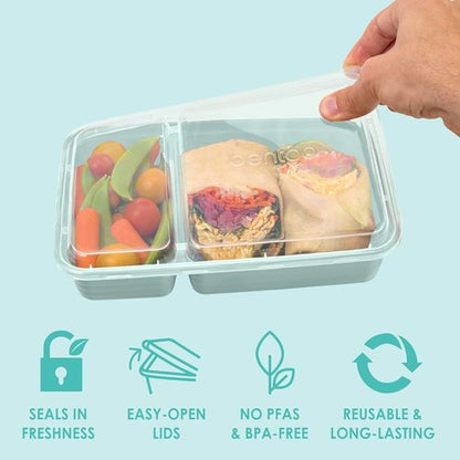 Bentgo - 20-Piece Reusable Meal Prep Containers | 2-Compartment, BPA-Free, Microwave & Dishwasher Safe (Mint)