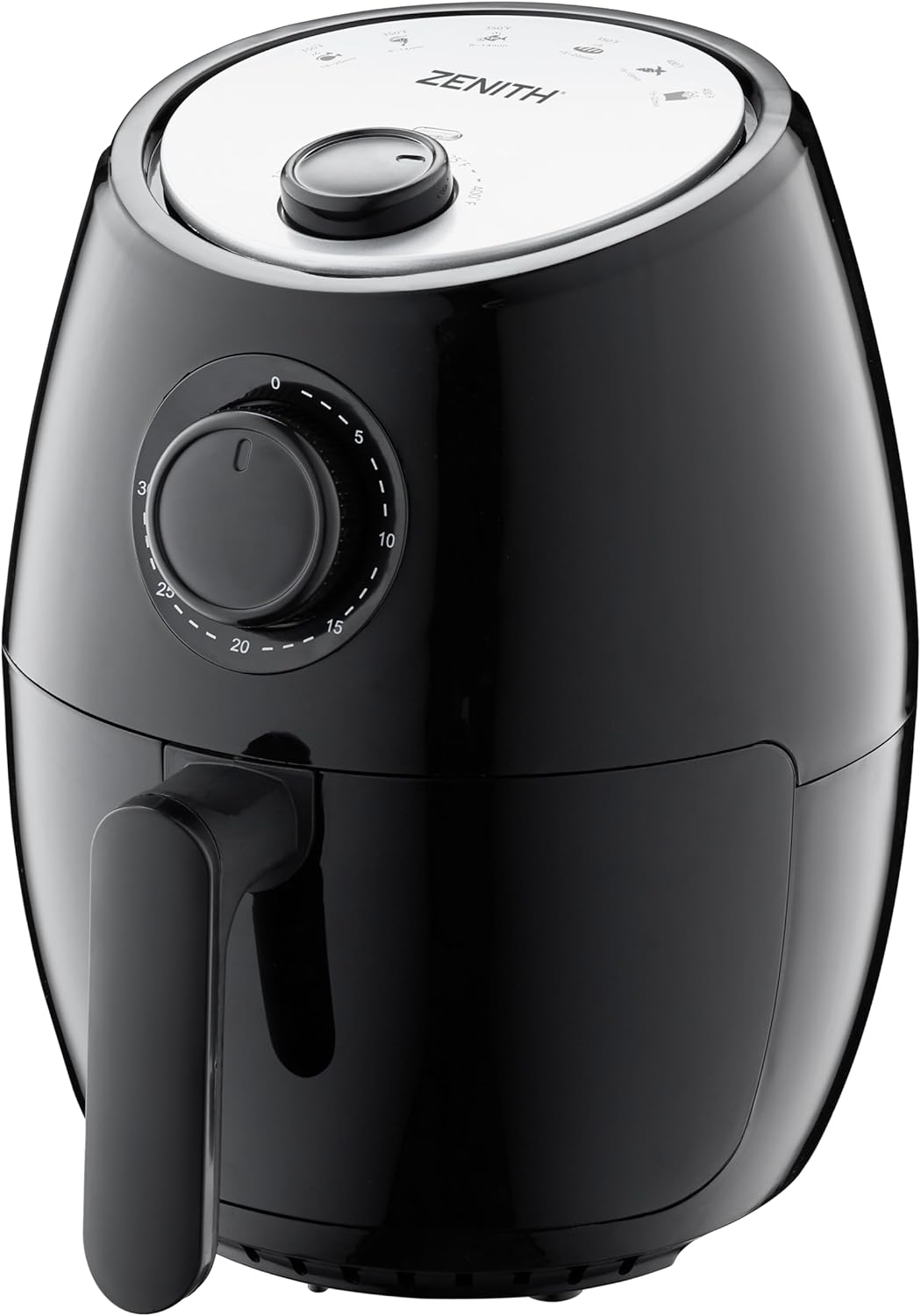 Zenith AirMax Compact Air Fryer - Healthy Cooking with Adjustable Temperature Control, 2.1 Qt, Black