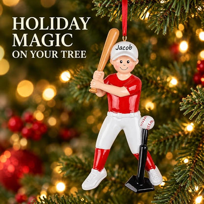 Personalized Baseball Boy Ornament – Christmas Tree Line Name
