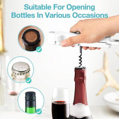Skiennix 7-in-1 Jar Opener for Seniors - Magnetic Adjustable & Easy-Grip Kitchen Gadget (Off-White)
