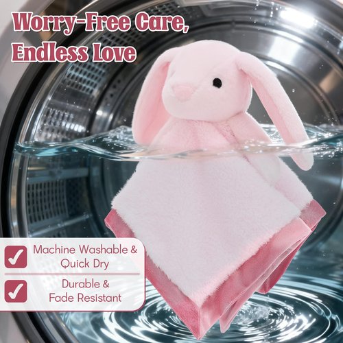 Bunny Loveys for Babies 14" Baby Security Blanket Soft Sunggle Toy for Girls Boys Newborns, Bunny Stuffed Animal Blanket, Ideal Baby Essential Gift