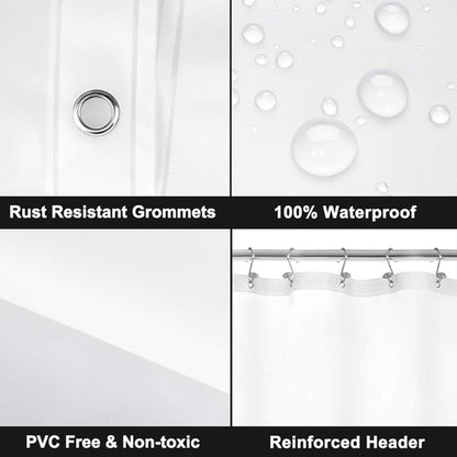 Barossa Design Frosted Stall Shower Curtain Liner with 3 Magnets - 36" x 72", Waterproof PEVA Shower Liner for Small Bathroom Stall, PVC Free, Metal Grommets - Frost, 36X72