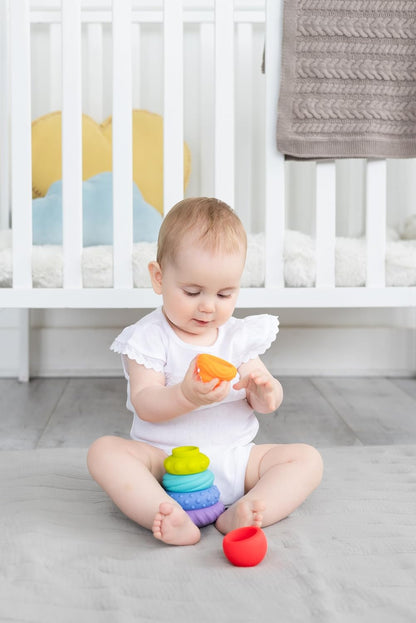 Ubbi Baby Teether Totter - Multi-Textured Food-Grade Silicone Teething Toy | 6-Piece Set for Early Development
