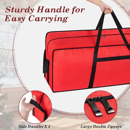 Heavy Duty Christmas Tree Storage Bag by [Brand Name] - Large Capacity with Reinforced Handles & Dual Zippers - Fits 3FT/4FT/4.5FT Artificial Trees, Red