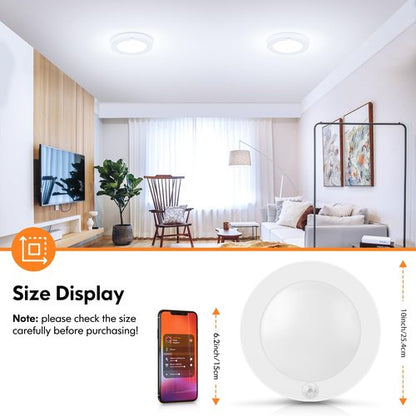 Brightever Motion Sensor LED Ceiling Lights, 10 inch 1200LM & 15W(100W Equivalent), 3000K/4000K/5000K Selectable, Indoor Flush Mount Light Fixture for Hallway, Stairs, Pantry, Closet, Pack of 2, White