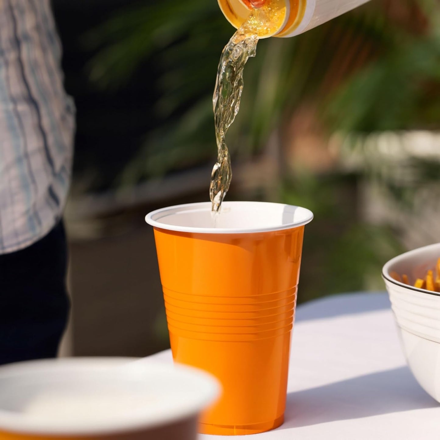 True Plastic Cups - 16 oz Disposable Cocktail & Soda Cups | Set of 50 in Vibrant Orange for Parties & Events