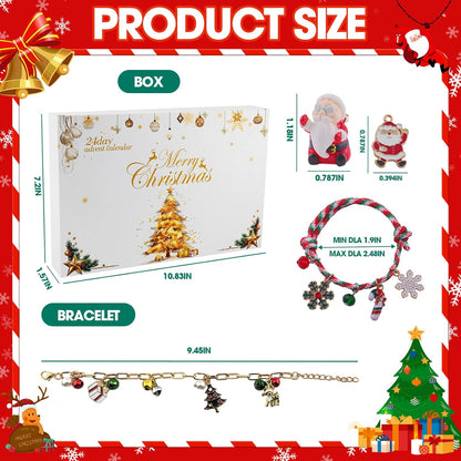Skiennix Christmas Advent Calendar Bracelets - 24 Days Countdown with 14 Collectible & 10 DIY Jewelry Kits for Teens & Adults