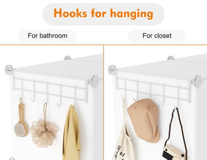 HOMIDEC Closet Organizer, 12-Cube Closet Organizers and Storage, Portable Closet Shelves, Clothing Storage (White)