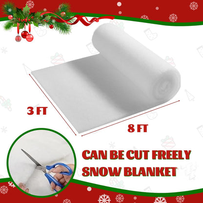 Regine Switzerland Snow Blanket - Thick Faux Snow Rug for Christmas Village Decor | 3ft x 8ft, White Plush