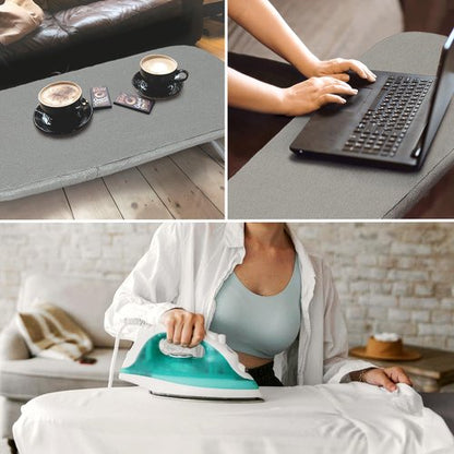 Tabletop Ironing Board with Iron Rest, Small Ironing Board Foldable with Heat Resistant Cover, BlissBoard Mini Compact Iron Table for Dorms, Aprtment and Travel, 31"x12", Grey