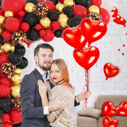 Red Black Gold Balloon Garland Arch Kit - Perfect for Casino, Birthday, Bachelorette & Graduation Celebrations