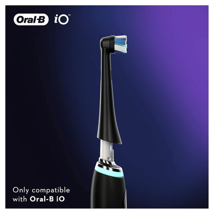 Oral-B iO Ultimate Clean Electric Toothbrush Head, Twisted & Angled Bristles for Deeper Plaque Removal, Pack of 4, Suitable for Mailbox, Black
