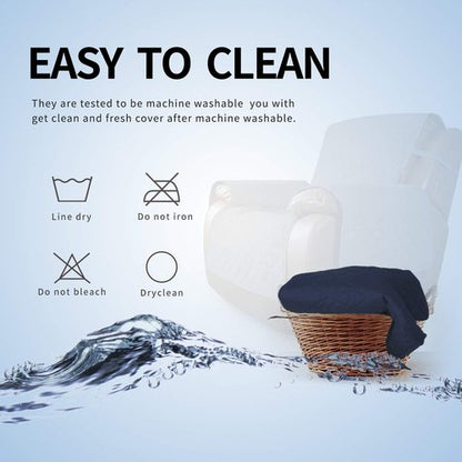 Easy-Going Recliner Chair Slipcover Reversible Sofa Cover Water Resistant Couch Cover Furniture Protector with Elastic Straps for Pets Dog (Recliner, Navy/Ivory)