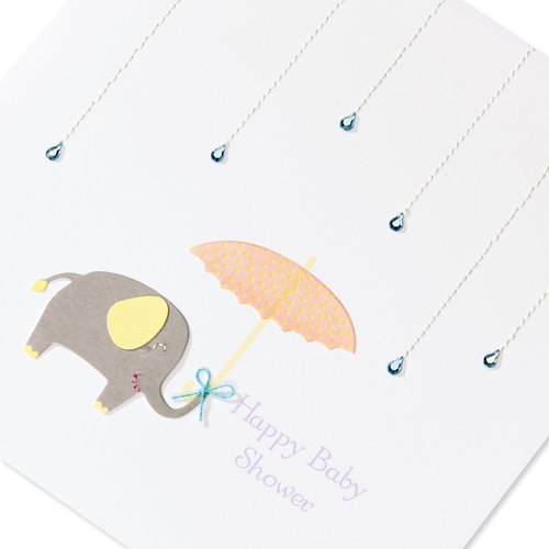 Papyrus Baby Shower Card Gender Neutral (Elephant with Umbrella)