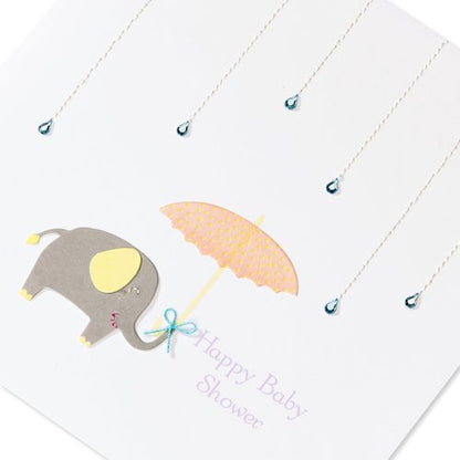 Papyrus Baby Shower Card Gender Neutral (Elephant with Umbrella)