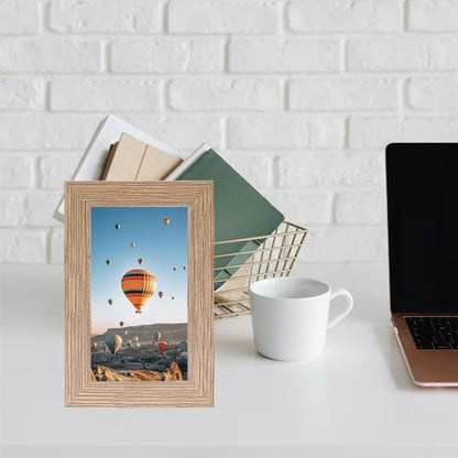 JCJMY 3x5 Picture Frame for Tabletop, 3 x 5 Photo Frame with Shatter Resistant Plexiglass, Sturdy 3 by 5 Poster Frame, Rustic Brown