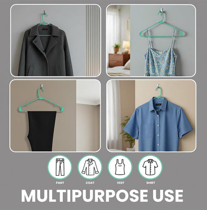Utopia Home Plastic Hangers 50 Pack - Durable Space-Saving Closet Organizers - Aqua for Shirts, Pants & Coats
