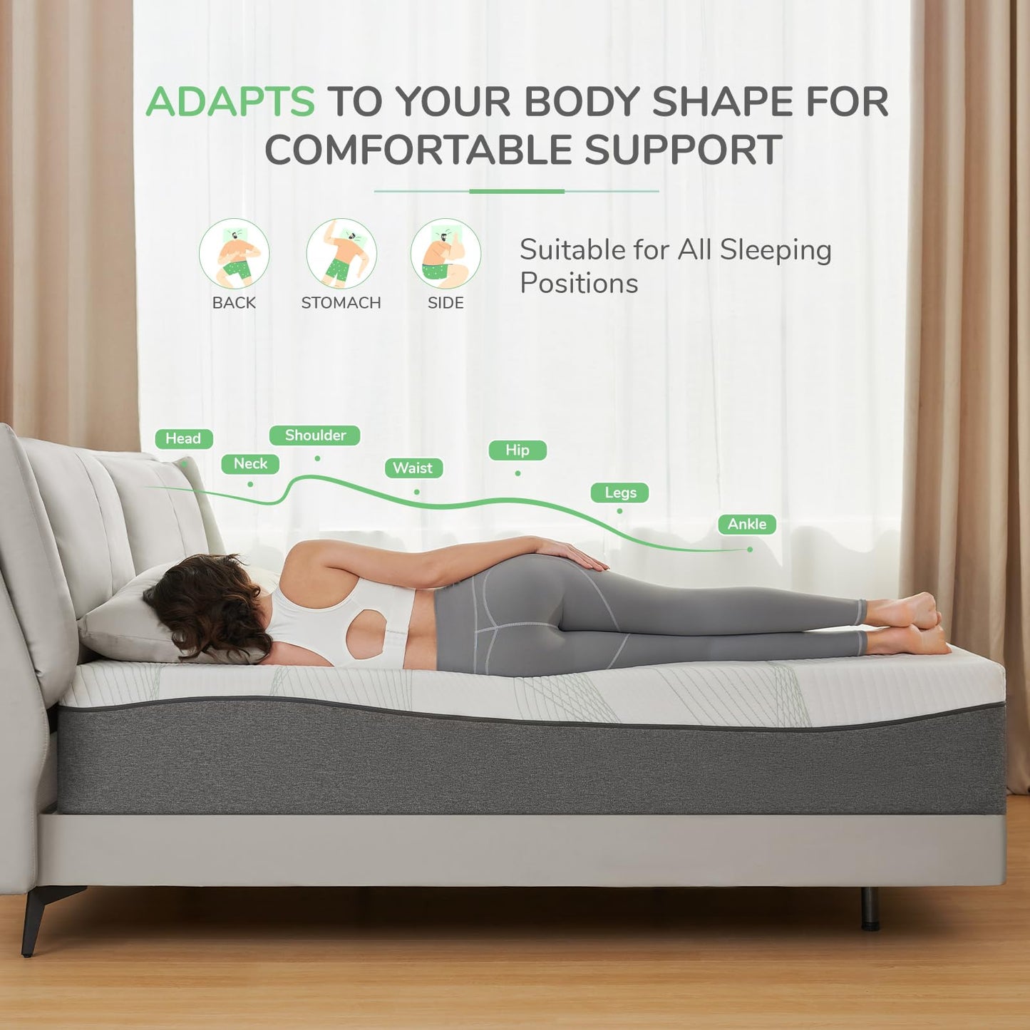 Novilla Queen Size Mattress, 10 Inch Gel Memory Foam Mattress for Plush Comfort, Pressure Relief, CertiPUR-US Certified, Mattress-in-a-Box, Embrace