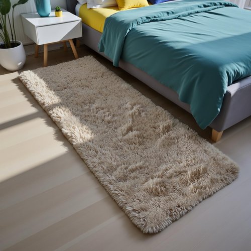 Fluffy Rug Shaggy Area Rug, Beige 2x4 Area Rugs for Bedroom, Small Bedside Rug, Soft Fluffy Shaggy Entryway Throw Rugs for Living Room Bedroom Kids Room Home Decor