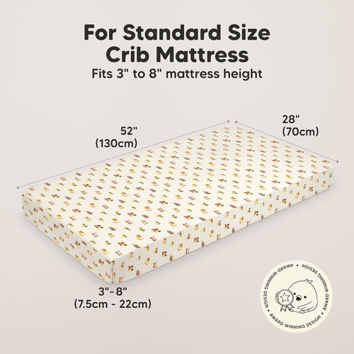 KeaBabies 2-Pack Organic Crib Sheets for Boys, Girls - 52x28 Fitted Crib Mattress Sheet Neutral, Breathable Jersey Cotton Cover for Baby Bed, Toddler Mattress, Soft & Cute Prints (Construction)