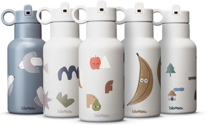 Blooom Insulated Stainless Steel Kids Water Bottle - Durable, Leakproof Design | 12 oz, Alphabet Print for School & Travel