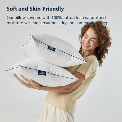 Pacific Coast | Goose Feather & Down Bed Pillow - Medium Support, 3-Chamber Design, Standard Size