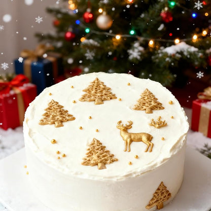 6Pcs Christmas Silicone Molds Set - Snowflake, Snowman, Santa, Reindeer, Tree, Holly (White) - Candy & Cake Decorating