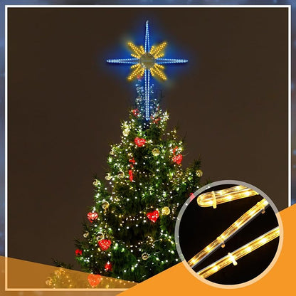Large Christmas LED Bethlehem Star Light - 48" Warm Blue, With Iron Frame (Variation: Warm Blue+48")