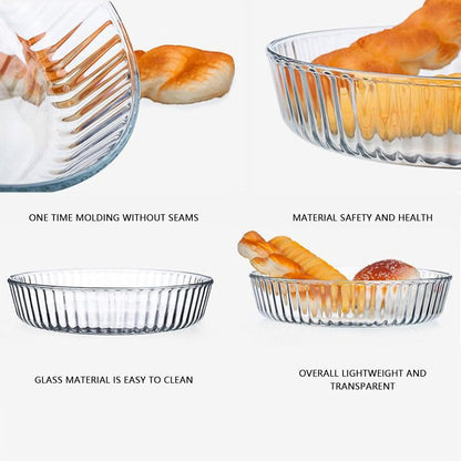 Skiennix 10-Inch Glass Deep Pie Dish - Durable Clear Baking Dish for Perfect Pies & Quiches