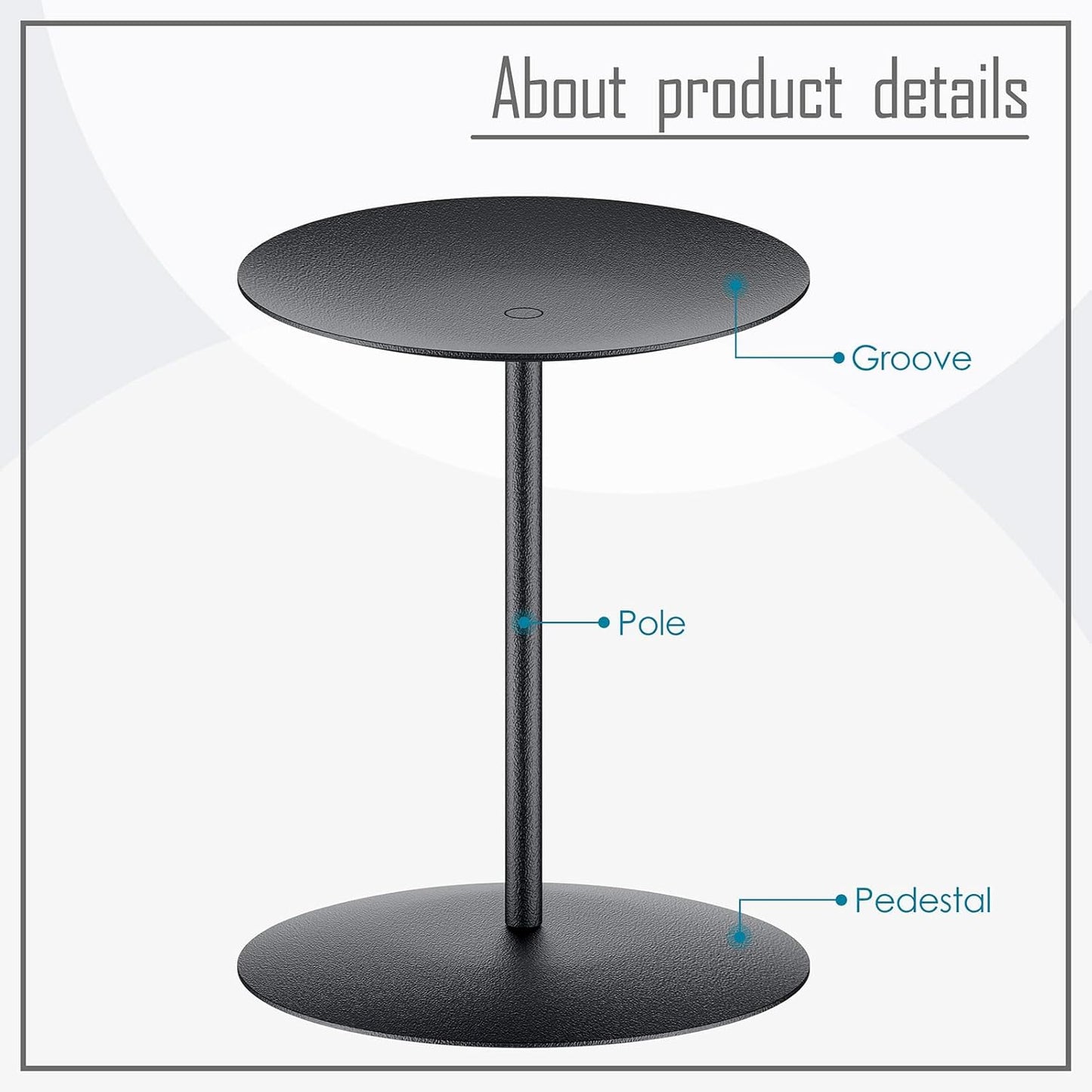 Smtyle Candle Holders - Matte Black Pillar Candle Holders for Elegant Indoor Christmas Decor