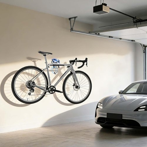 **Skiennix Bike Wall Mount - Heavy Duty Horizontal Indoor Rack for Space-Saving Garage Storage | Fits Road, Mountain & Hybrid Bikes**