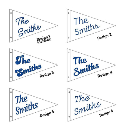 Personalized Golf Wedding Pennant - Embroidered Last Name & Established Year Flag (Multi 5)