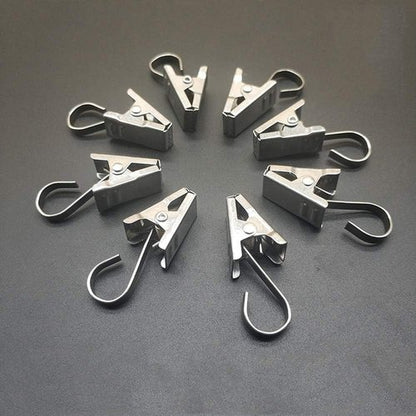 Coideal Curtain Clips Hooks - 100 Pack Stainless Steel Heavy-Duty Holders for Indoor/Outdoor Decor