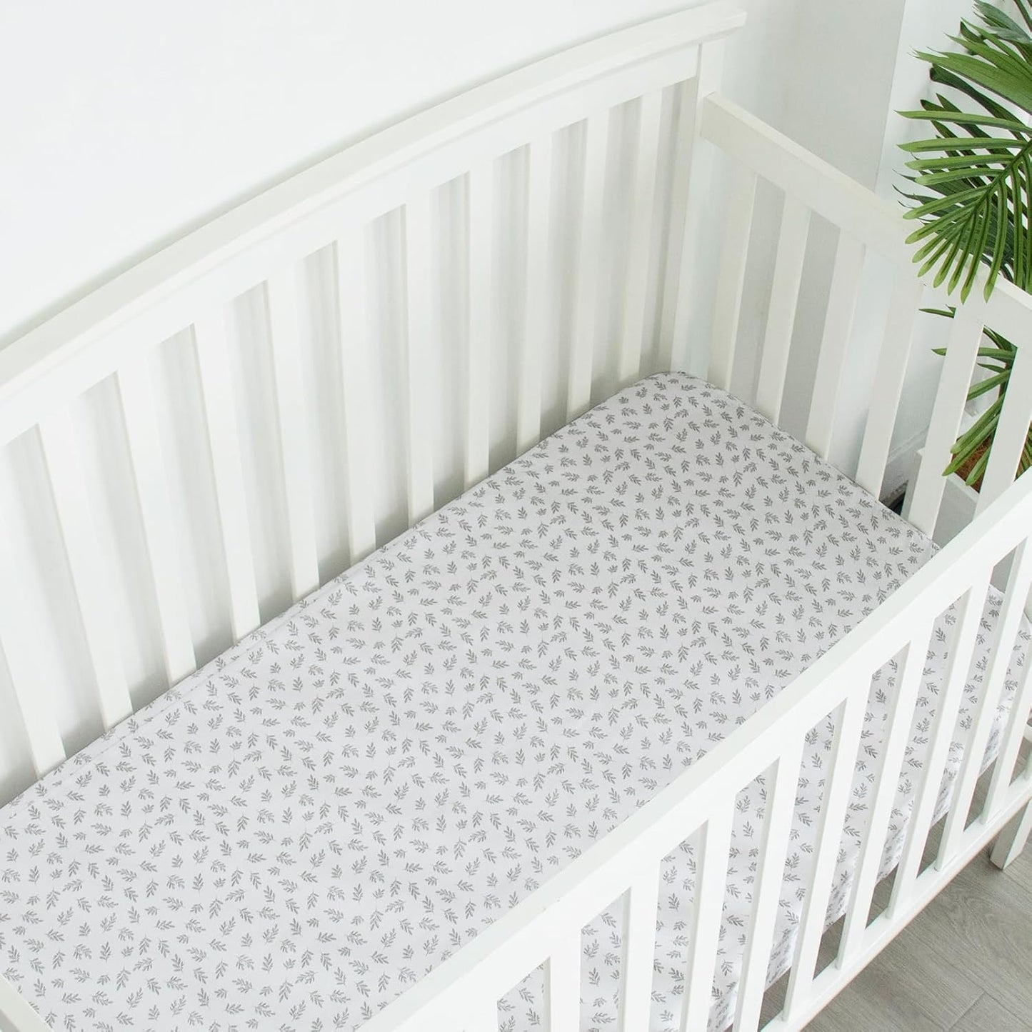 Skiennix Fitted Crib Sheets - 2 Pack for Boys & Girls | Neutral Prints, Fits Standard 52”x28” Mattress