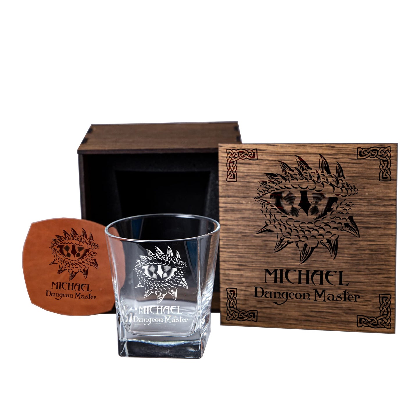 Game Master Gift Idea - Role Game Style Whisky Glass with Gift Box - Presents for Him (Dungeon Master)