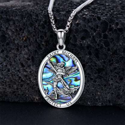 PROESS Saint Necklace - 925 Sterling Silver St. Michael, St. Benedict & St. Anthony Medals | 22"+2"/18"+2" Chain