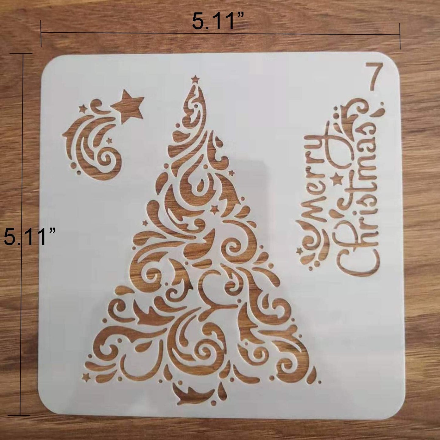 Skiennix Christmas Stencils - Reusable Plastic Craft Templates for Holiday DIY Decor | 5x5 Inch