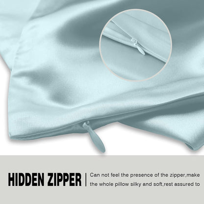 Mulberry Silk Pillowcase - Soft & Breathable Cooling Pillow Cover for Hair & Skin | 20" x 26" Haze Blue