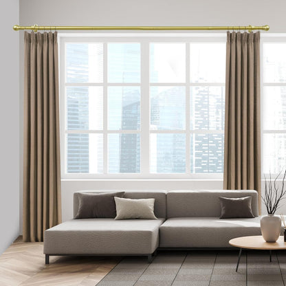 Skiennix Adjustable Curtain Rods - Max Length 60 Inches | Warm Gold Finish, 16 to 48 Inches