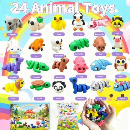 Christmas Advent Calendar 2025 - 24-Day Holiday Countdown with 3D Printed Animals | Educational STEM Toys & Party Favors