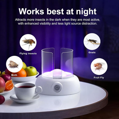 Skiennix Fruit Fly Traps - Effective Gnat Trap Lamp with 360° Attraction | 9 Refills + Starter Kit in Dutch White