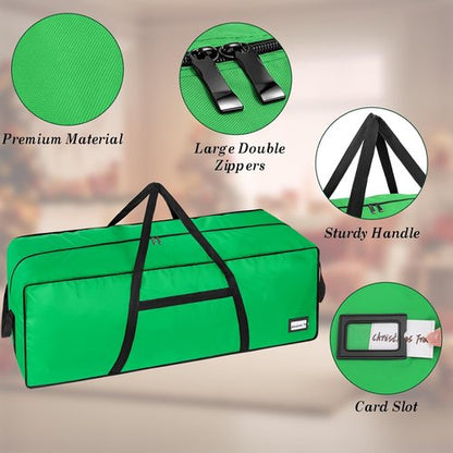 Heavy Duty Christmas Tree Storage Bag by [Brand Name] - Reinforced Handles & Dual Zippers | Fits 3FT-4.5FT Artificial Trees, Green
