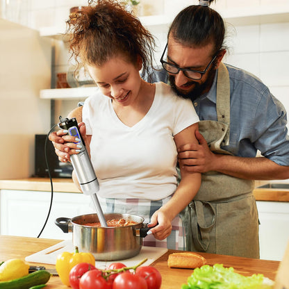 MuellerLiving Ultra-Stick Immersion Hand Blender - 500W Heavy Duty Motor, 8-Speed Turbo, Includes Whisk & Milk Frother