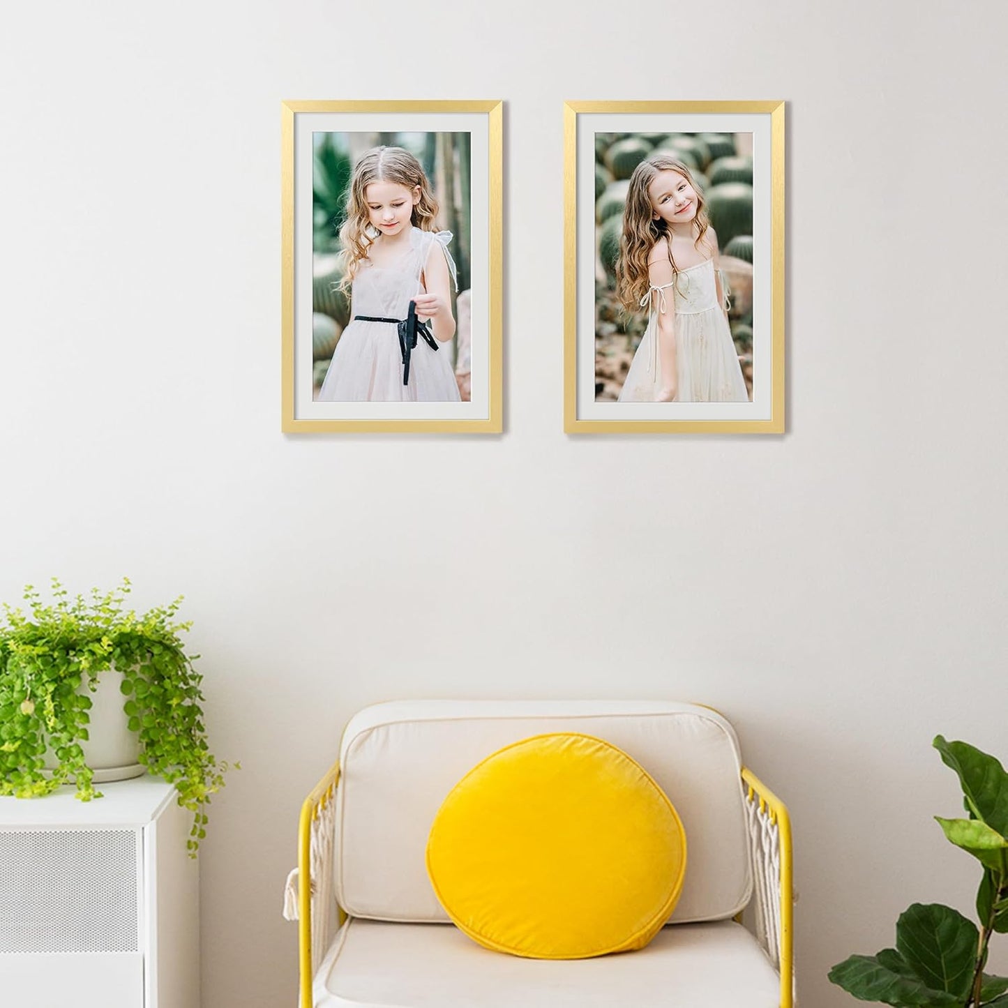 Upsimples 11x17 Picture Frame Set of 5 - Elegant Gold Frames for 9x15 or 11x17 Photos