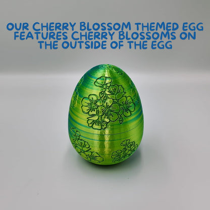 Skiennix Surprise Cherry Blossom Dragon Egg - 14" Articulating Joints for Stress Relief | Blue/Yellow